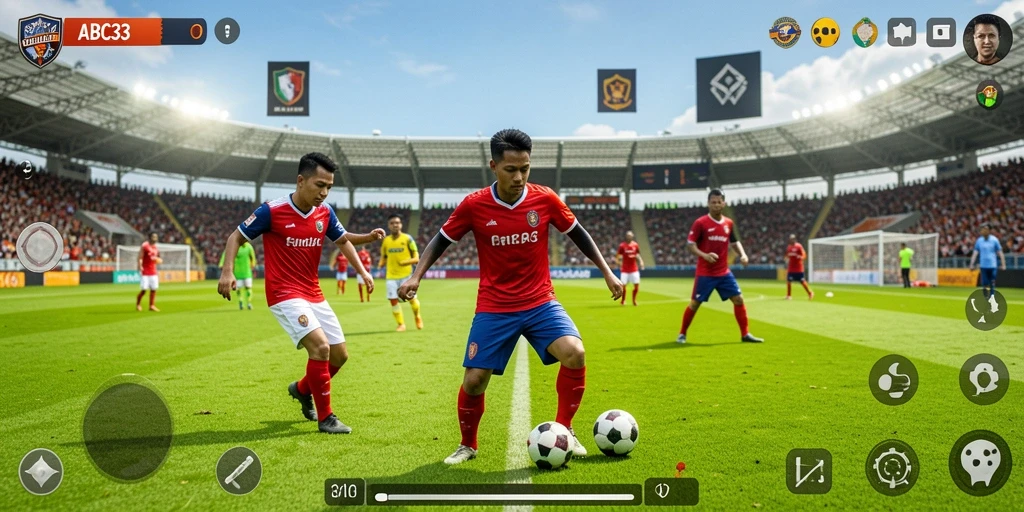 Tampilan gameplay seru dalam ABC33 dengan aksi penuh aksi di lapangan.