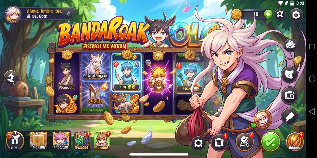 Screenshot BANDARCOLOK menampilkan aksi pertarungan yang seru dan karakter warna-warni.