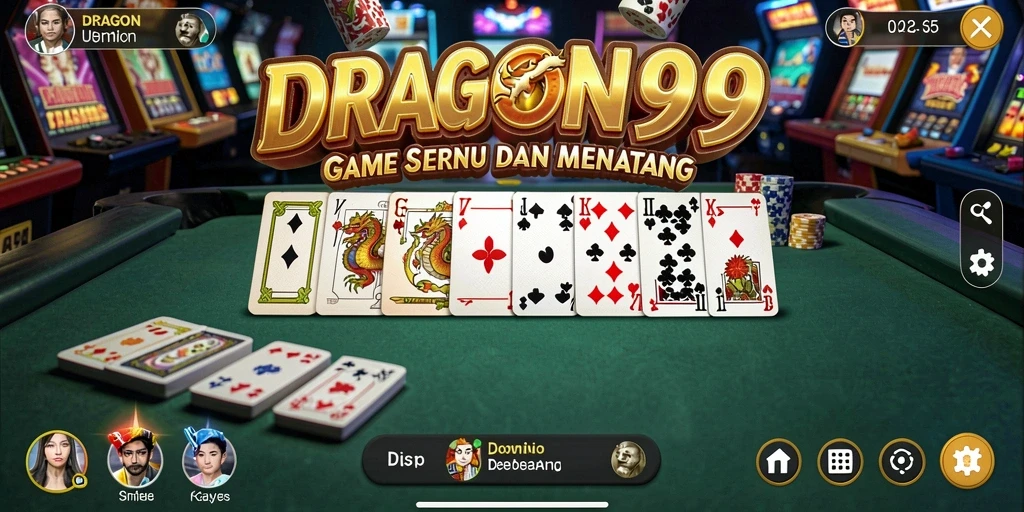 Screenshot gameplay <strong>DRAGON99</strong> menampilkan aksi seru permainan domino.