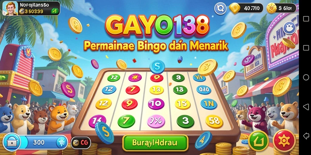Tampilan gameplay seru dari aplikasi Bingo GAYO138.