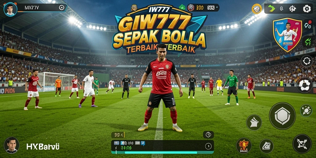 Tampilan gameplay menarik dari IW777 di lapangan sepak bola.