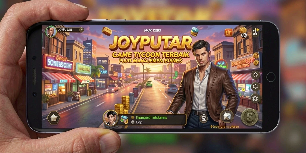 Screenshot gameplay JOYPOTAR menampilkan dinamika manajemen bisnis yang menarik.