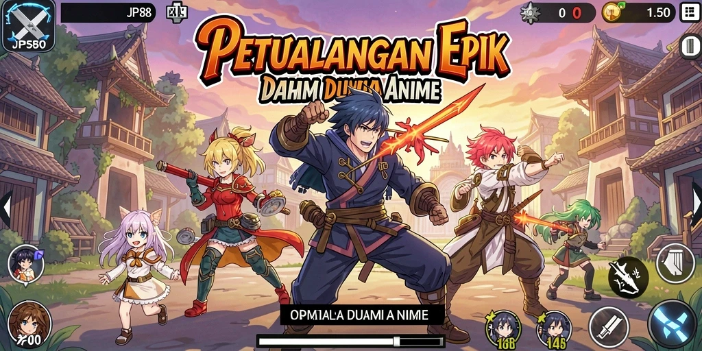 Tangkapan layar menampilkan aksi seru dalam gameplay Anime JPS88.