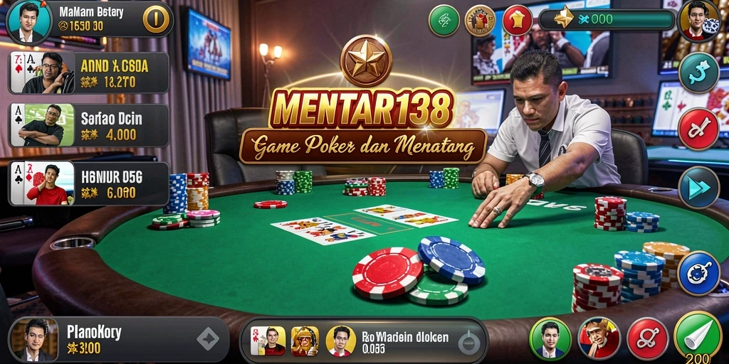 Screenshot MENTARI138 menampilkan aksi seru gameplay Poker.