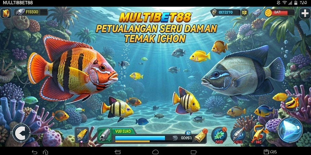 Tampilan gameplay seru di MULTIBET88 dengan variasi ikan.