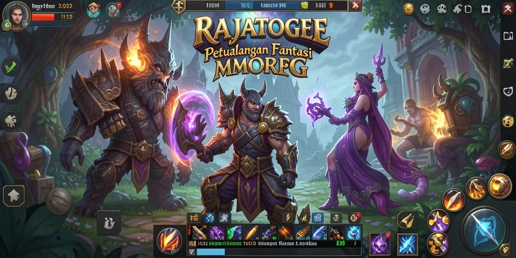 Screenshot gameplay RAJATOGEL yang menampilkan pertarungan seru di dunia MMORPG.