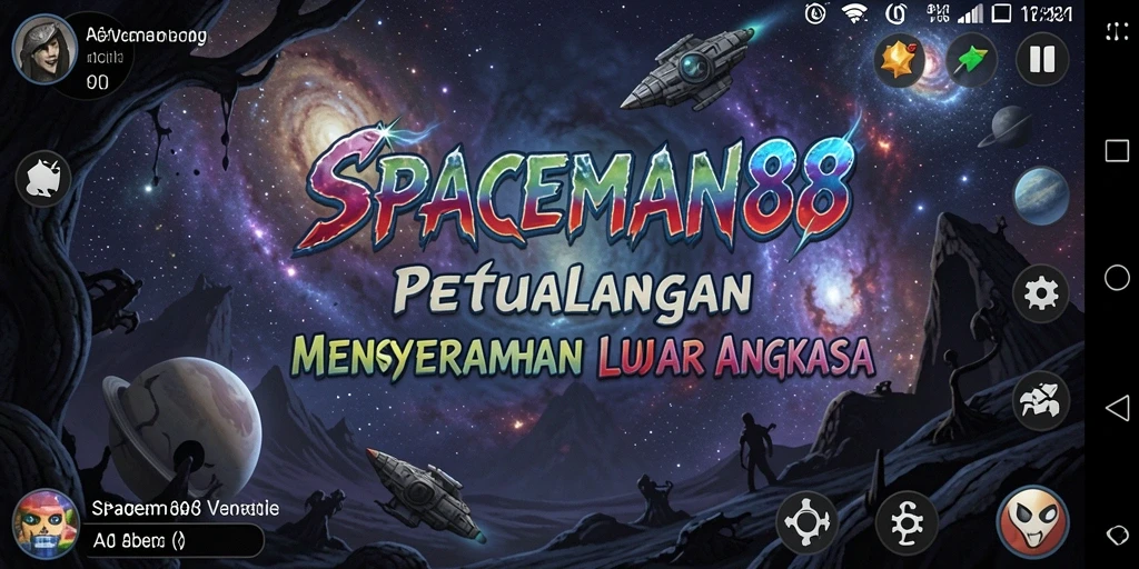 Screenshot gameplay SPACEMAN88 menampilkan aksi tembak menembak di luar angkasa.