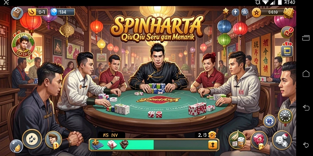 Tampilan gameplay QiuQiu yang seru dan interaktif.