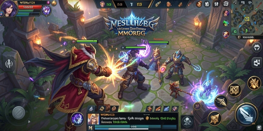 Tampilan gameplay seru dalam dunia MMORPG WISNU123.